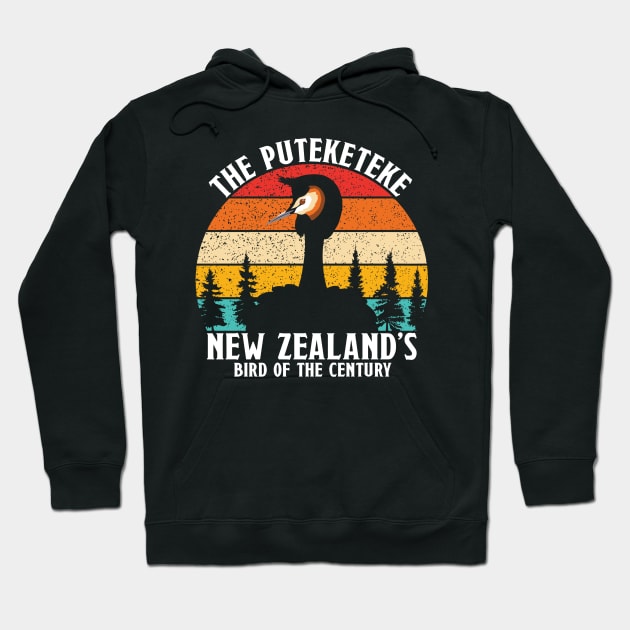 Funny Puteketeke New Zealand's Bird Of The Century Vintage Hoodie by rhazi mode plagget